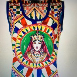 DOLCE & GABBANA MAJOLICA PRINT TOP IT42/US6
